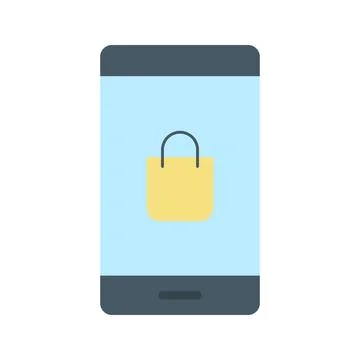 Mobile Shopping icon vector image. Illustrazione stock
