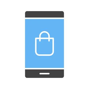 Mobile Shopping icon vector image. Illustrazione stock