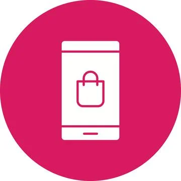 Mobile Shopping icon vector image. Illustrazione stock