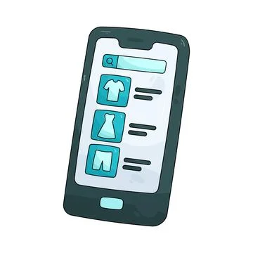 Mobile shopping Stock Illustration