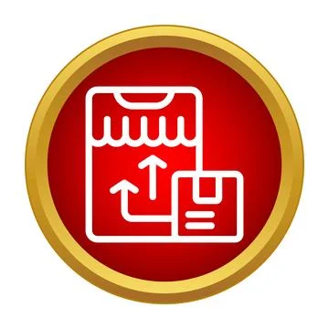 Mobile shopping logistics concept receiving package icon イラスト素材