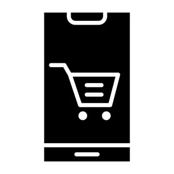Mobile Shopping Vector Icon Design Illustration Stock Illustration