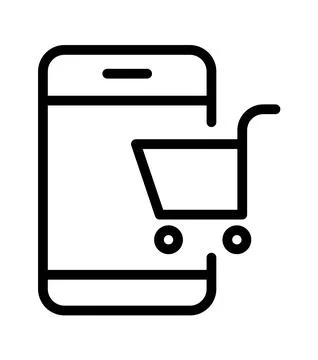 Mobile shopping vector icon. Sign shop online purchases on Mobile. buy symbol Stock Illustration