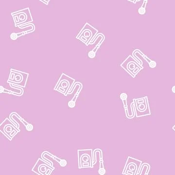 Mobile shower line vector seamless pattern Stock Illustration
