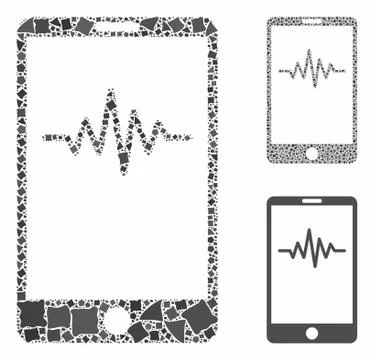 Mobile signal graph Composition Icon of Tuberous Items Stockillustratie