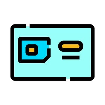 Mobile sim card and technology data concept icon Stock Illustration