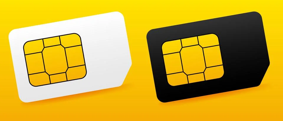 Mobile Sim Card Set Stock Illustration