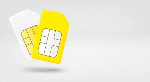 Mobile SIM cards. 3d vector banner with copy space Stock Illustration