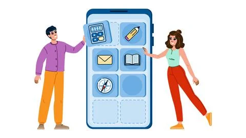 Mobile skeuomorphism website vector Stock Illustration