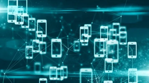 Mobile smart phone Internet of things (IoT) Cloud computing device network Stock Footage 80295931