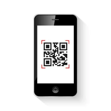 Mobile smart phone qr code Stock Illustration