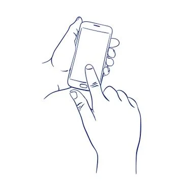 Mobile smart phone touch screen with finger Stock Illustration