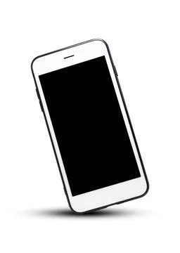 Mobile smart phone on white background technology, cellphone isolate, phone w Stock Photos