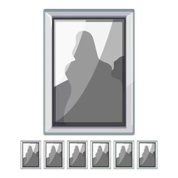 Mobile smart photo frame cartoon vector graphic Stock Illustration