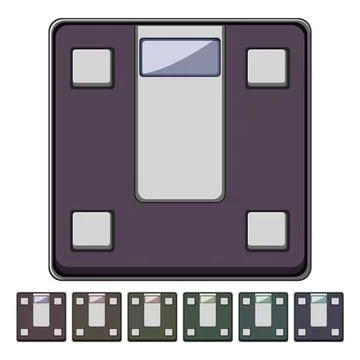 Mobile smart weights cartoon vector graphic Stock Illustration