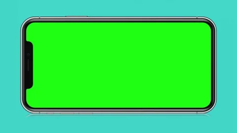 Mobile Smartphone Blank Green Screen, Turquoise Blue Background Stock-Footage 83254324