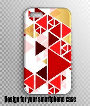 Mobile smartphone case - red and gold triangles pattern Stock Illustration
