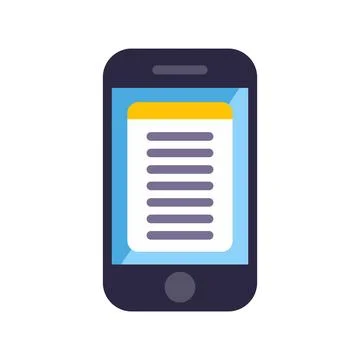 Mobile smartphone display with digital note application interface Stock Illustration
