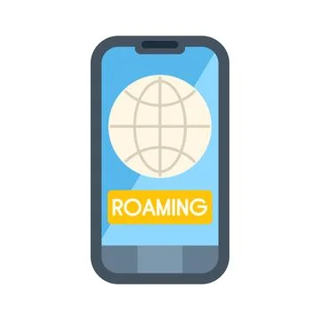 Mobile smartphone display showing global roaming connection Stock Illustration