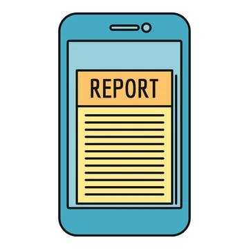 Mobile smartphone displaying a digital report document online Stock Illustration