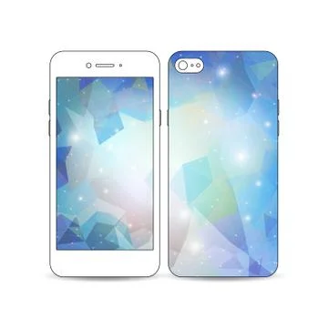 Mobile smartphone with an example of the screen and cover design isolated on Stock Illustration