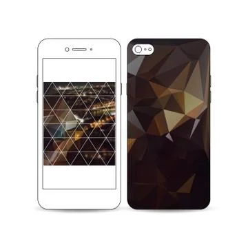 Mobile smartphone with an example of the screen and cover design isolated on イラスト素材
