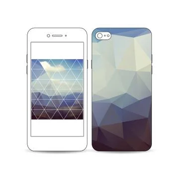 Mobile smartphone with an example of the screen and cover design isolated on Stock Illustration