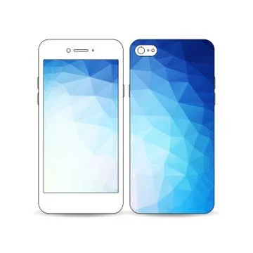 Mobile smartphone with an example of the screen and cover design isolated on Stock Illustration