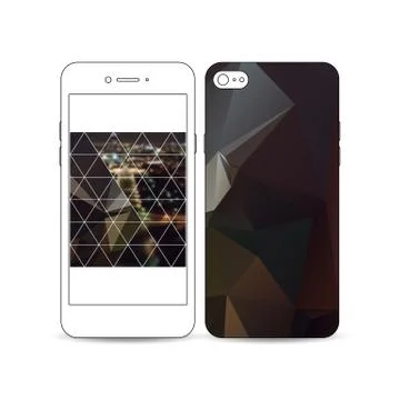 Mobile smartphone with an example of the screen and cover design isolated on イラスト素材