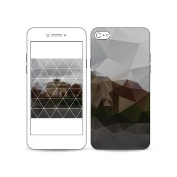 Mobile smartphone with an example of the screen and cover design isolated on Stock Illustration