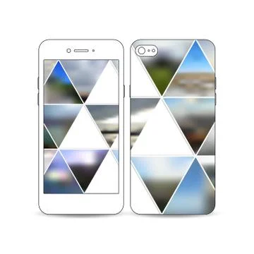 Mobile smartphone with an example of the screen and cover design isolated on Stock Illustration