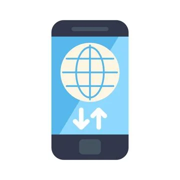 Mobile smartphone with global internet data connection concept Stock Illustration