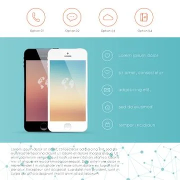 Mobile Smartphone with icon interface. Stock Illustration