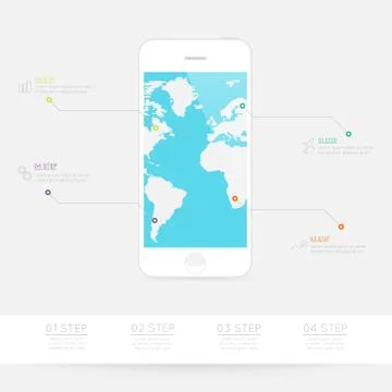 Mobile Smartphone with icon interface. Stock Illustration