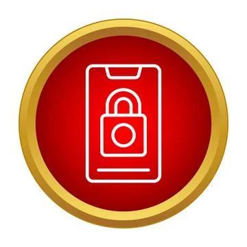 Mobile smartphone locked protecting digital data security Stock Illustration