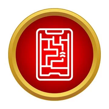 Mobile smartphone maze game app screen icon Illustrazione stock