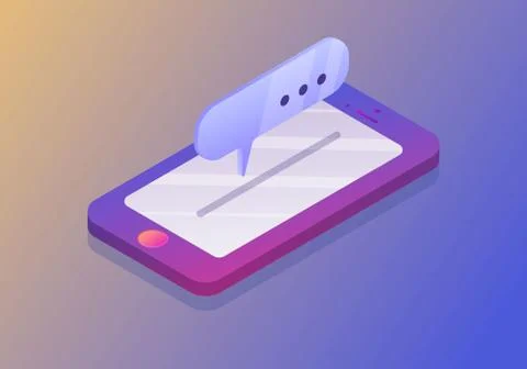 Mobile smartphone with message. New mail, sms. e-mail notification. Vector il Stock Illustration