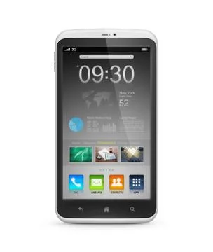 Mobile smartphone with start screen interface 스톡 일러스트