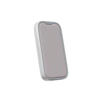 Mobile smartphone with white empty screen 3D vector, render volume mobile phone Stock Illustration