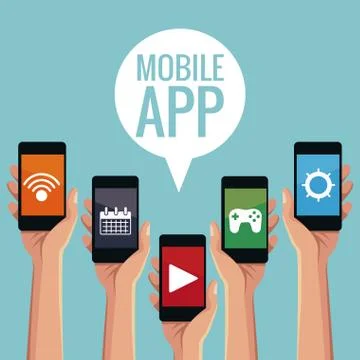 Mobile smartphones app Illustrazione stock