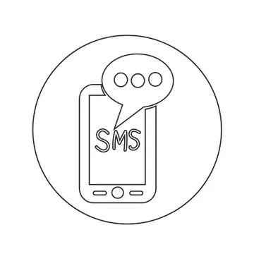 Mobile sms text message mail icon illustration design Stock Illustration