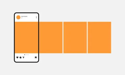 Mobile social network application on a smartphone screen mockup. Vector EPS 10 Stock Illustration