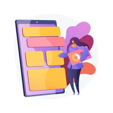 Mobile software optimization, UI, UX development vector concept metaphor. Stock Illustration