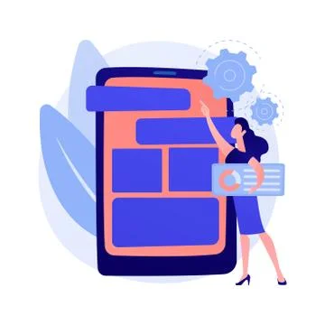 Mobile software optimization, UI, UX development vector concept metaphor. Stock Illustration