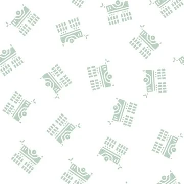Mobile solar battery glyph vector seamless pattern Stock Illustration