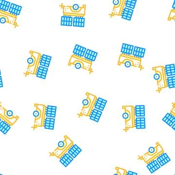 Mobile solar battery vector seamless pattern Stock Illustration