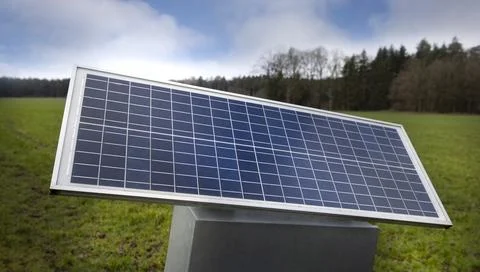 Mobile solar panel in the field Stock Photos