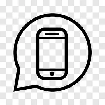Mobile in speech bubble icon - vector iconic design Stock Illustration