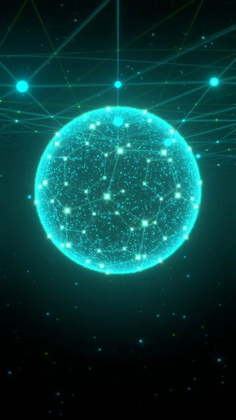 Mobile Sports Data Visualization: Ceiling Grid with Standard Orbital. Stock Footage 335410779