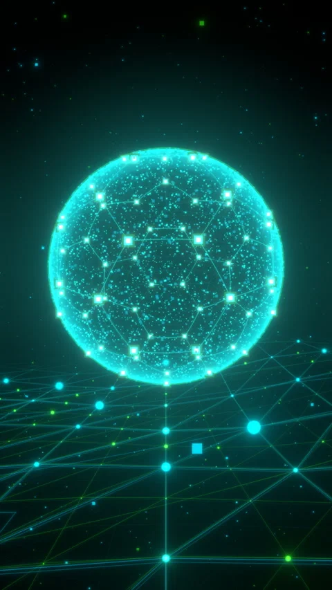 Mobile Sports Data Visualization: Floor Grid with Low-Angle Dramatic Ground. Stock Footage 335411378